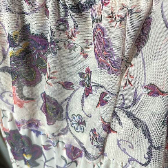 Torrid women’s 6x off shoulder puff sleeve tiered maxi dress floral mesh boho - Picture 7 of 12